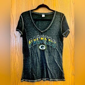 NFL Team Apparel Green Bay Packers V-Neck T-Shirt sz S